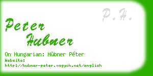 peter hubner business card